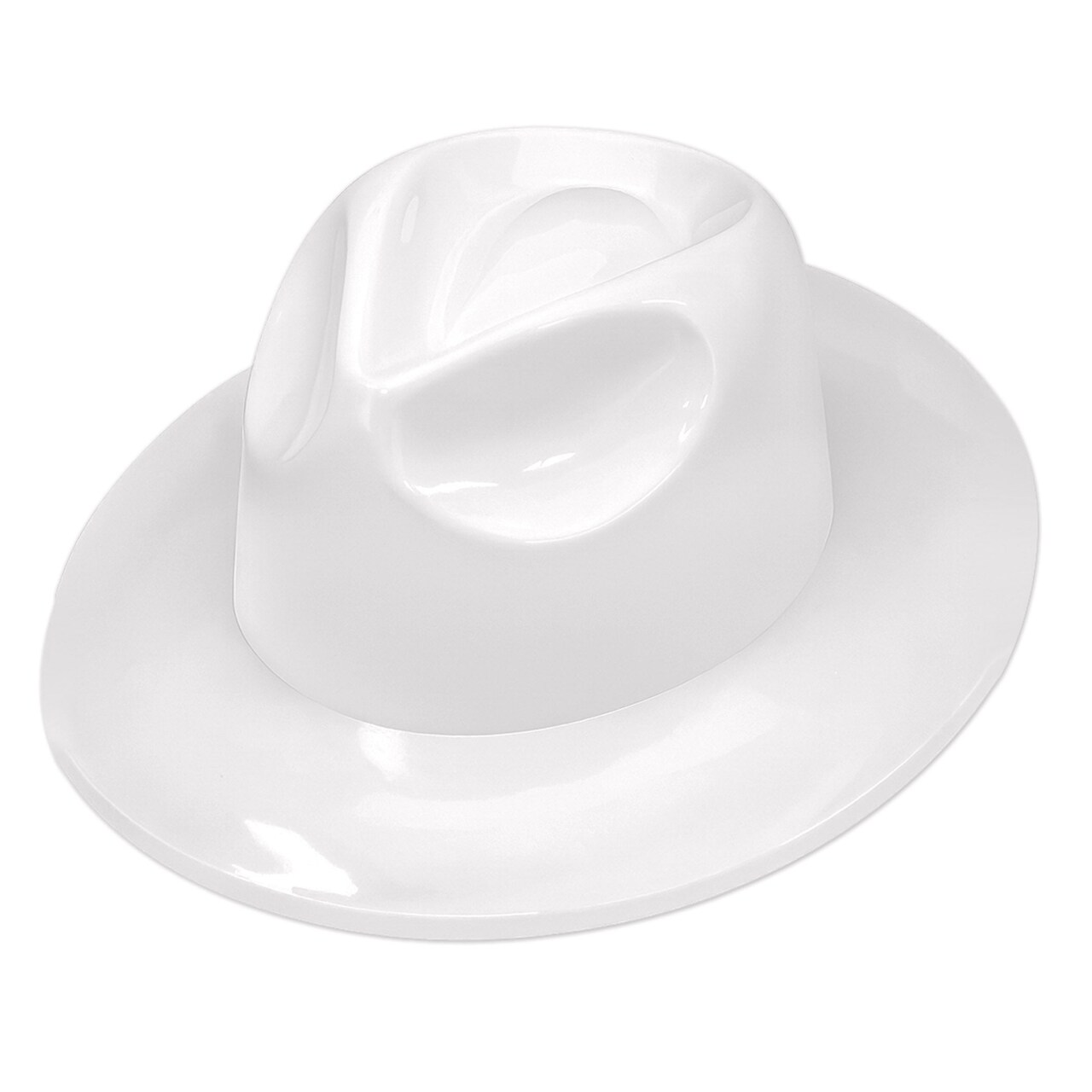 25 Pack Bulk White Plastic Fedora Hat Spirit & School Event Ready
